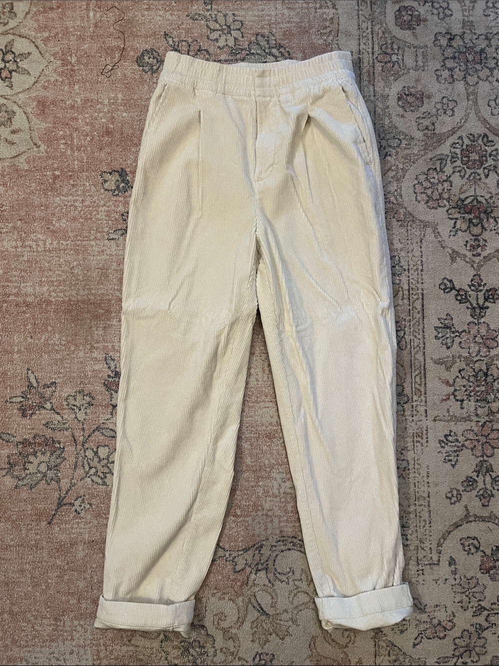 GAP Cream Corduroy Pants - Elastic Waist